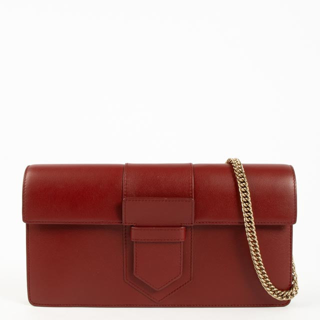 Shop the authentic Delvaux Red Presse Pochette Chain Clutch on Labellov.com!