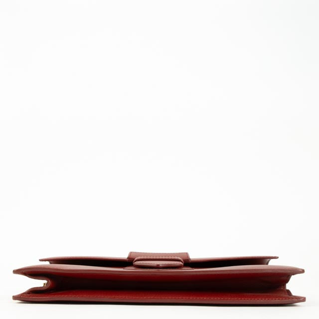 Shop the authentic Delvaux Red Presse Pochette Chain Clutch on Labellov.com!