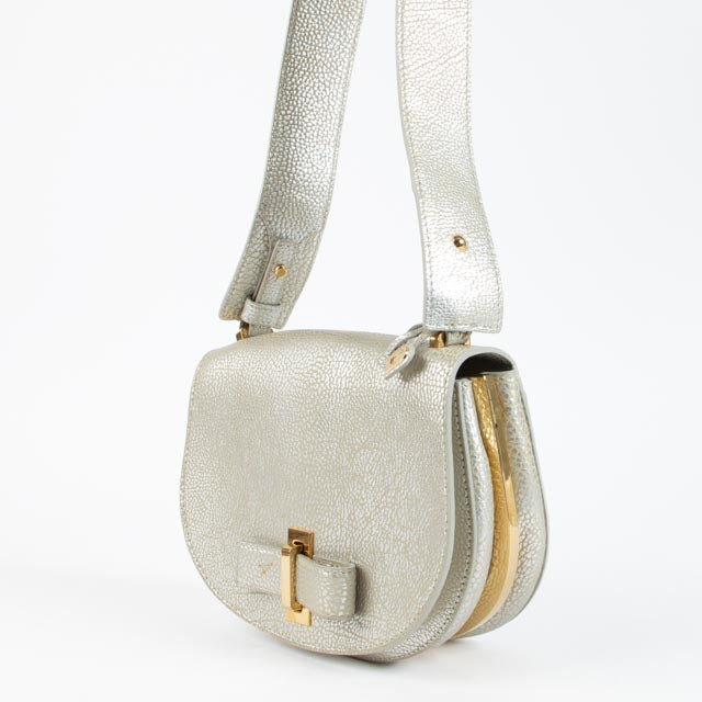Delvaux Antique Silver Le Mutin Mini Army Bag