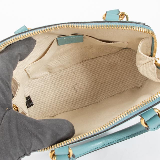 Gucci Blue Raffia Small Horsebit 1955 Top Handle Bag