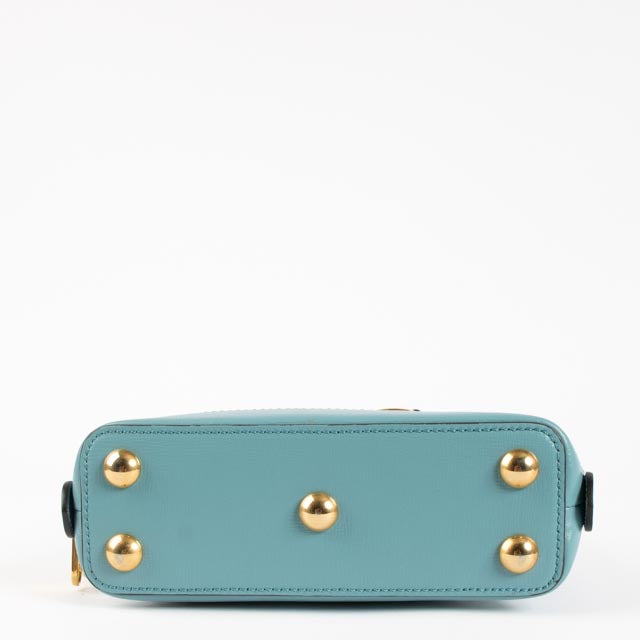 Gucci Blue Raffia Small Horsebit 1955 Top Handle Bag