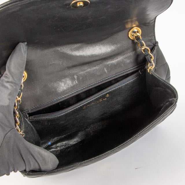 Chanel Vintage Black Lambskin Tassel Flap Bag