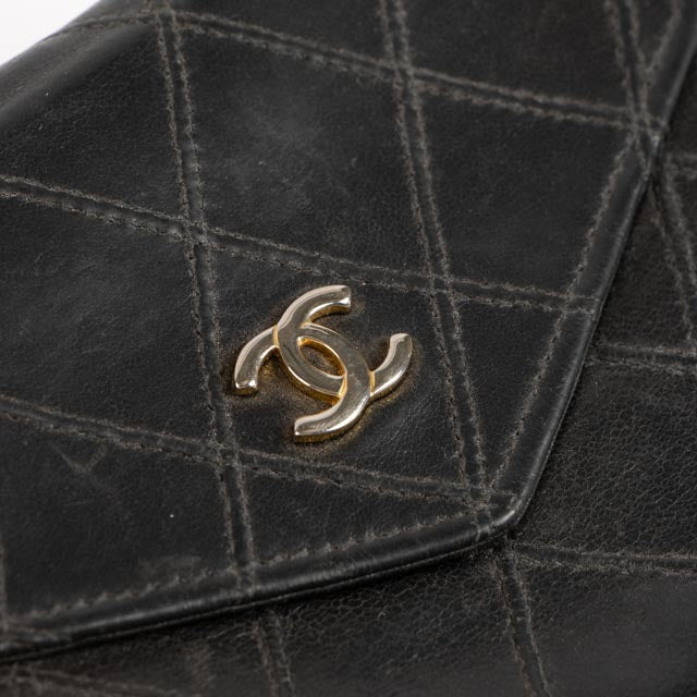Chanel Black Lambskin Compact Wallet