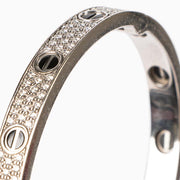 Shop authentic Cartier White Gold Diamond Pavé Ceramic LOVE Classic Bracelet on Labellov.com.
