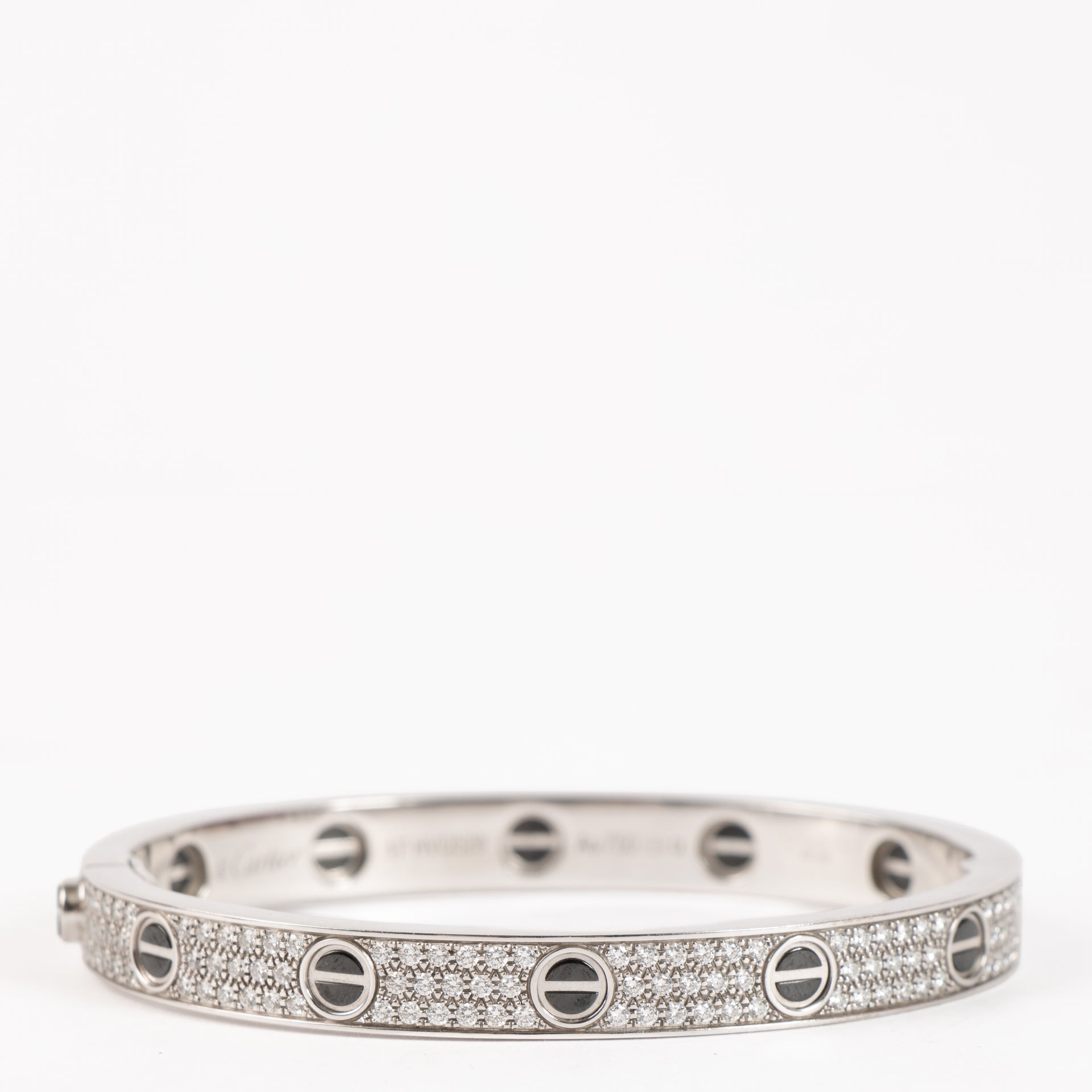 Cartier White Gold Diamond Paved Ceramic LOVE Classic Bracelet