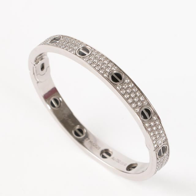 Shop authentic Cartier White Gold Diamond Pavé Ceramic LOVE Classic Bracelet on Labellov.com.