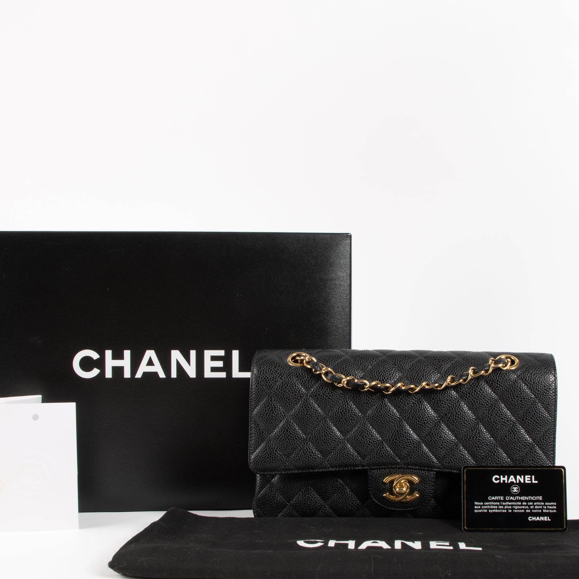Chanel Black Caviar Medium Classic 11.12 Bag