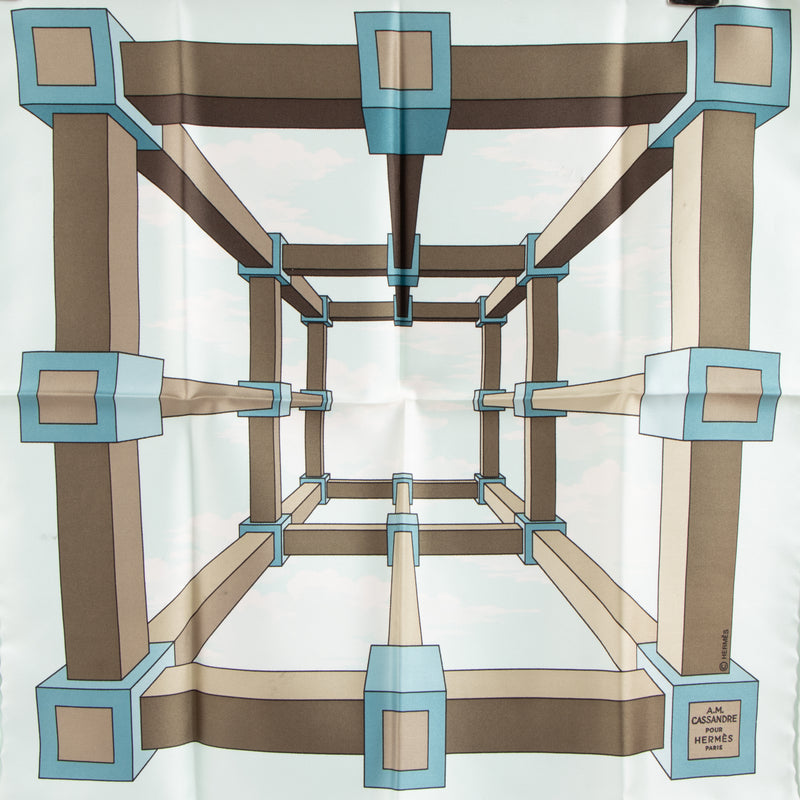 Shop this authentic Hermes Blue Silk A.M. Cassandre Gavroche 45 Scarf Pre-Loved on Labellov.com