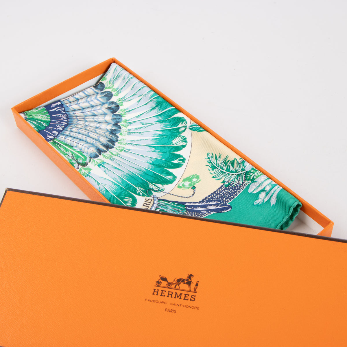Hermes Green silk Brazil Gavroche 45 Scarf