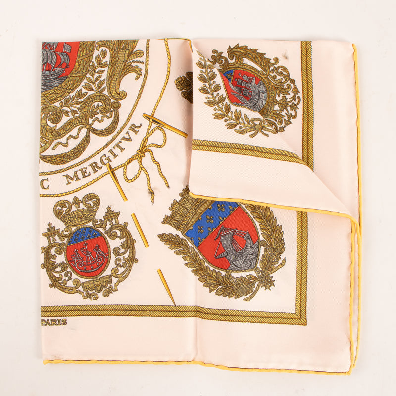 Hermes Pink Silk Les Armes de Paris Gavroche 45 Scarf