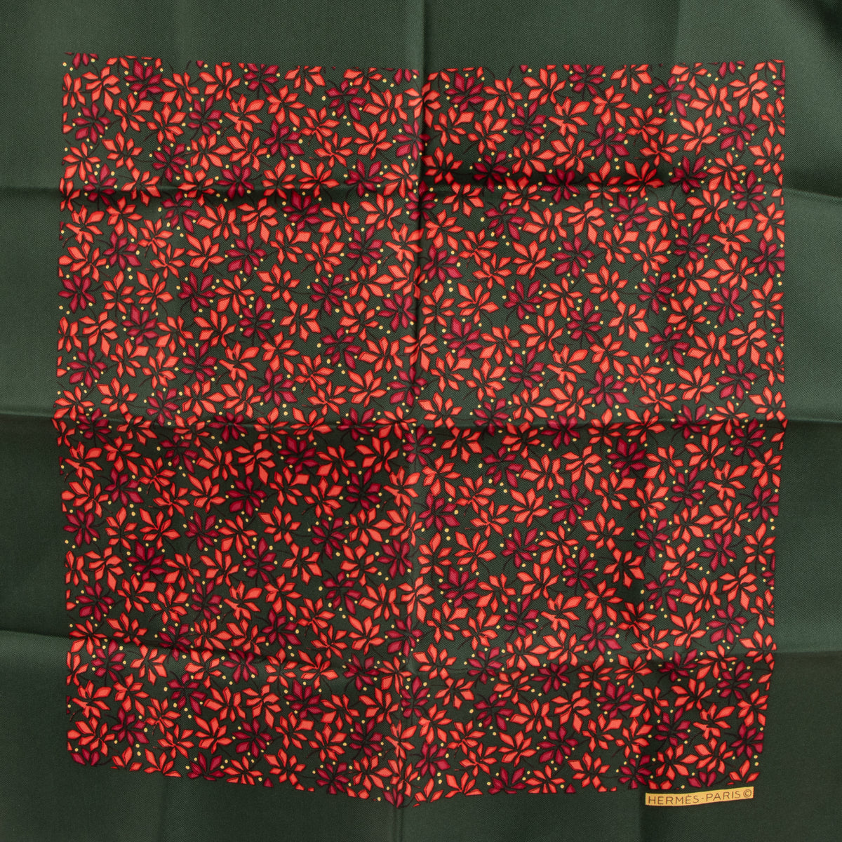 Hermes Dark Green Silk Gavroche 45 Scarf