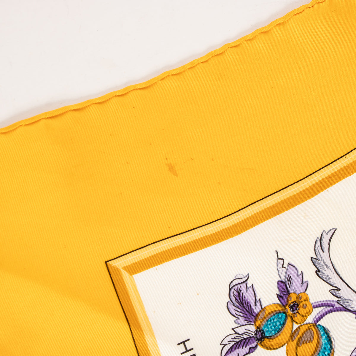 Shop this authentic Hermès Yellow Silk Cérès Carré 90 Scarf pre-loved on labellov.com