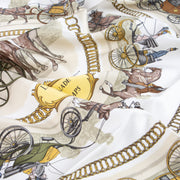 Shop this authentic Hermès Green La Promenade de Longchamps Silk Carré 90 Scarf pre-loved on labellov.com