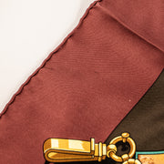 Shop the authentic Hermès Bordeaux Silk Mémoire d’Hermès Carré 90 Scarf on Labellov.com.