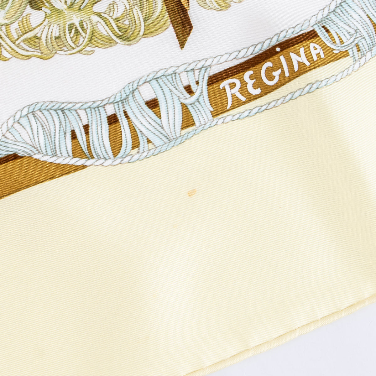 Shop the authentic Hermès Yellow Silk Regina Carré 90 Scarf on Labellov.com.