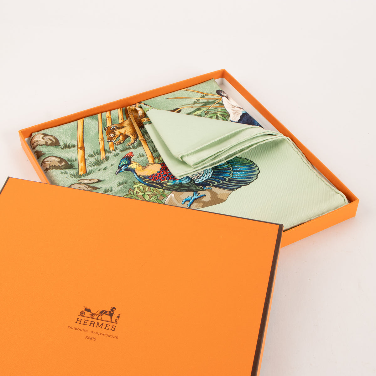 Hermes Mint Green Silk Sichuan Carré 90 Scarf