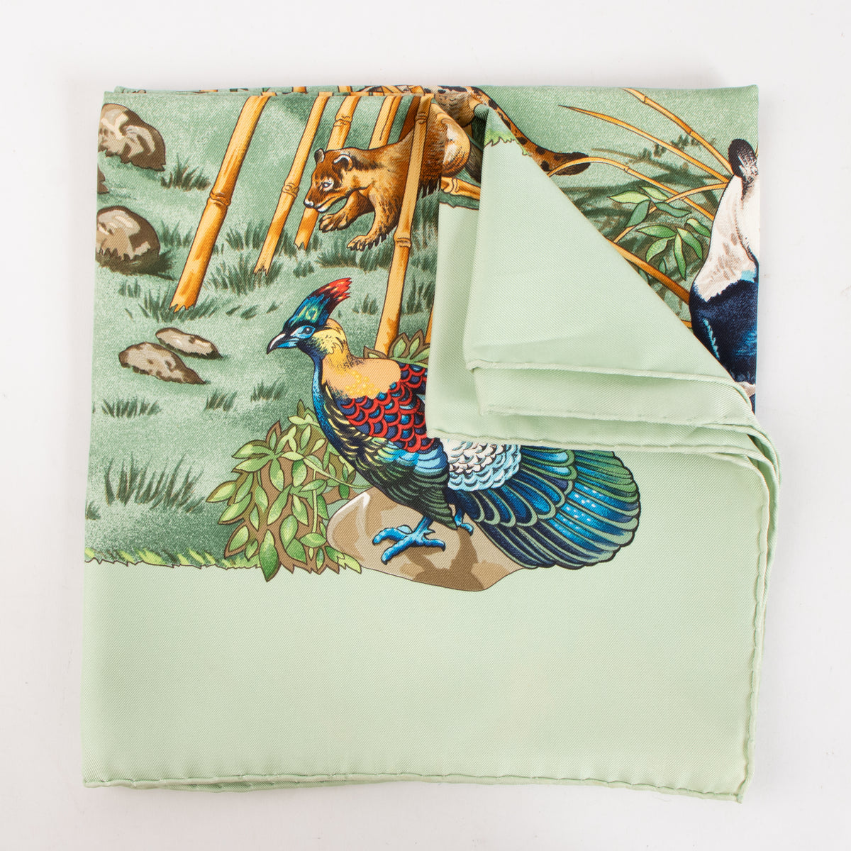 Hermes Mint Green Silk Sichuan Carré 90 Scarf
