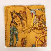 Shop this authentic Hermès Musée Gold Silk Gavroche 45 Scarf pre-loved on Labellov.com