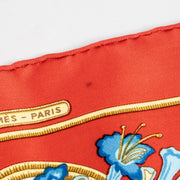 Shop this authentic Hermès Caraïbes Red Silk Gavroche 45 Scarf pre-loved on Labellov.com