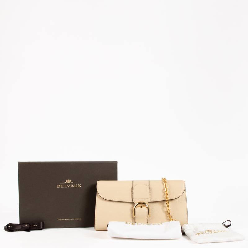 Delvaux Beige Brillant Long Chain Wallet