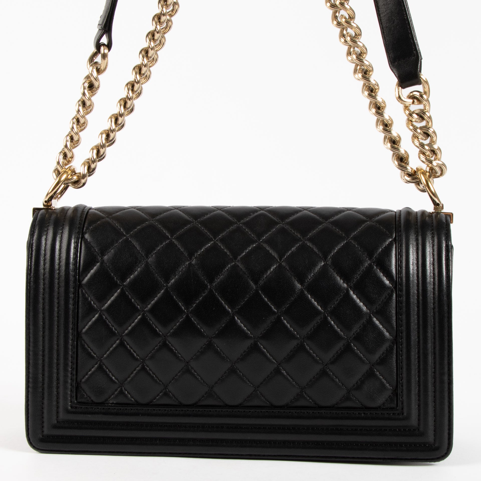 Chanel Black Calfskin Medium Boy Chanel Bag