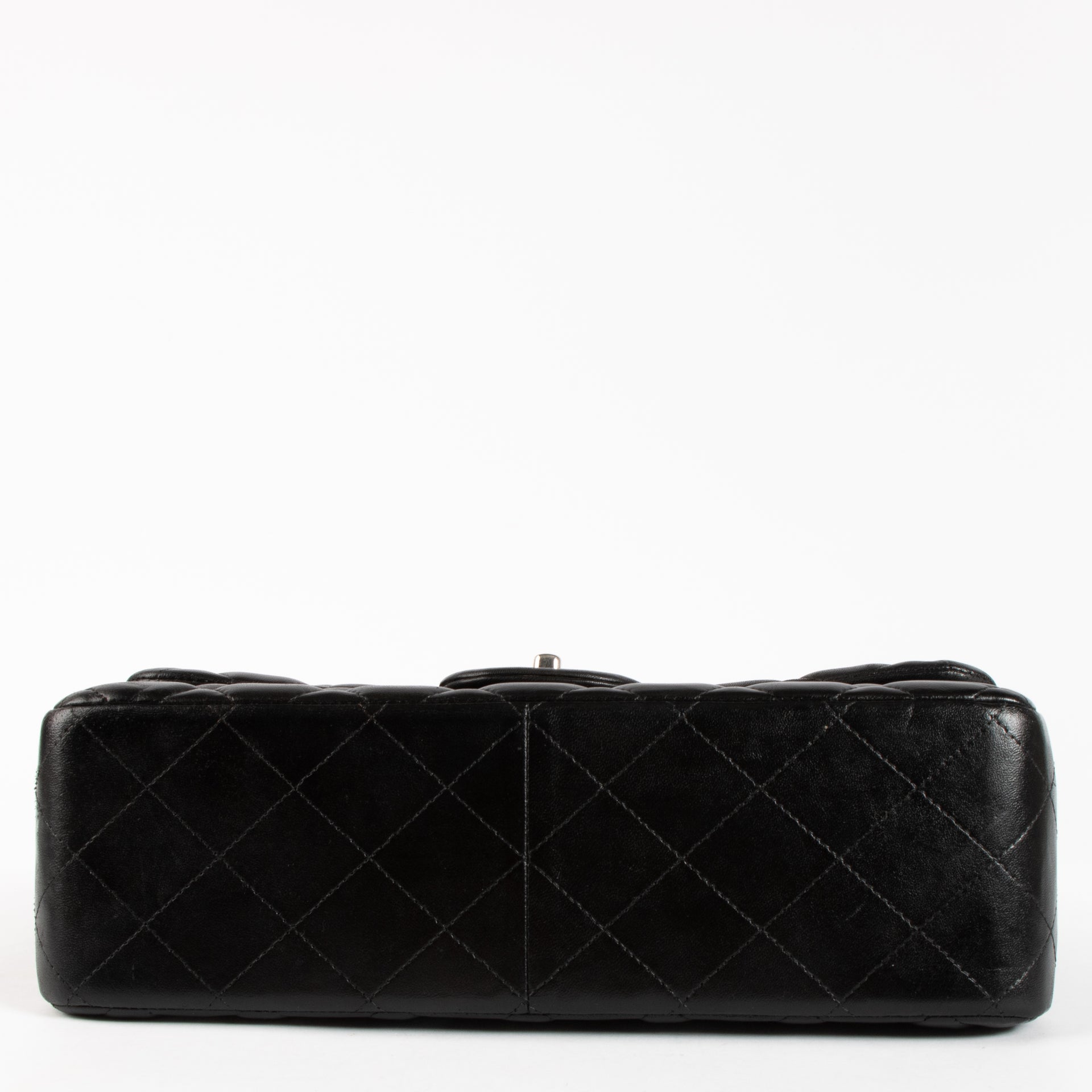 Chanel Black Lambskin Jumbo/Large Classic Bag