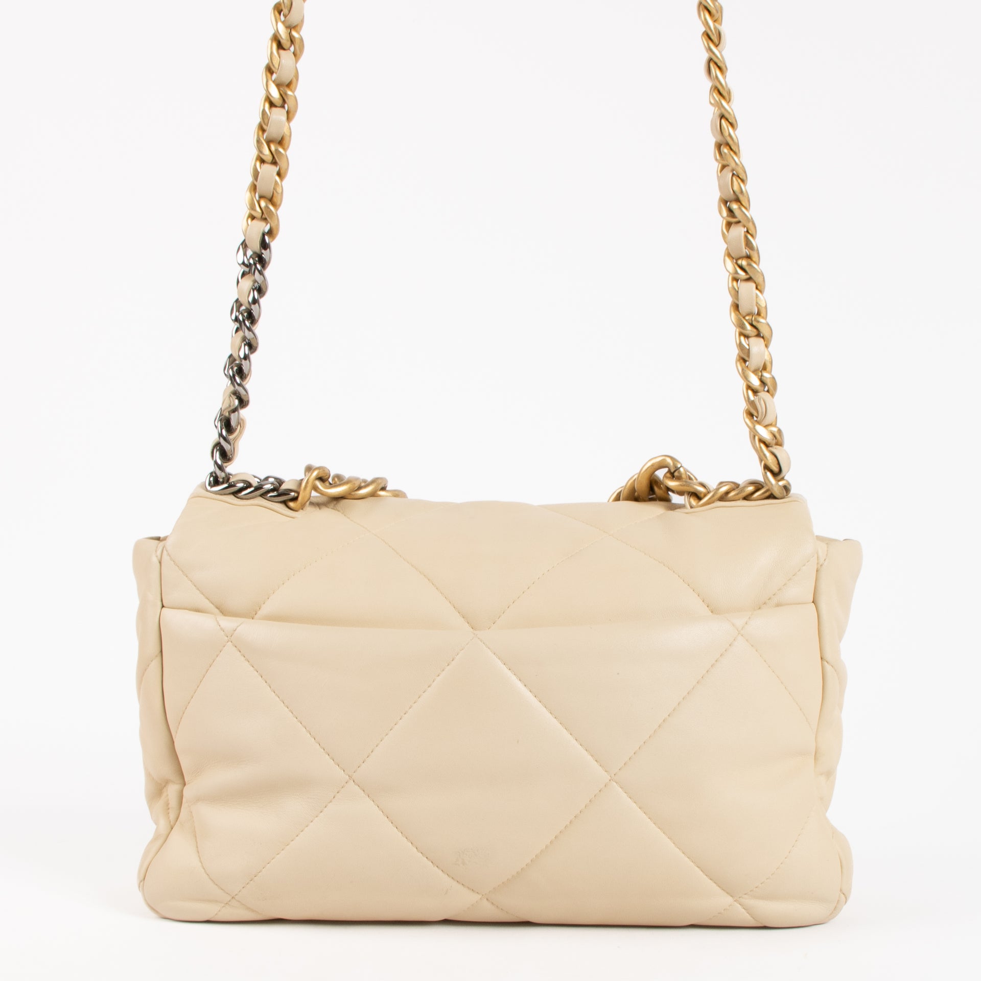 Chanel Beige Lambskin Large Chanel 19 Bag