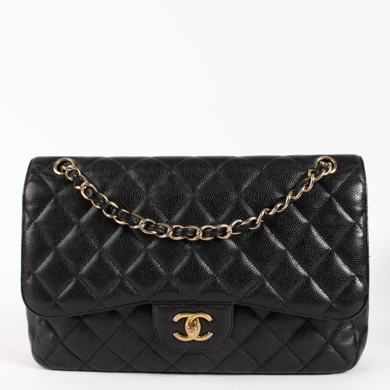 Chanel Black Caviar Large/Jumbo Classic Bag