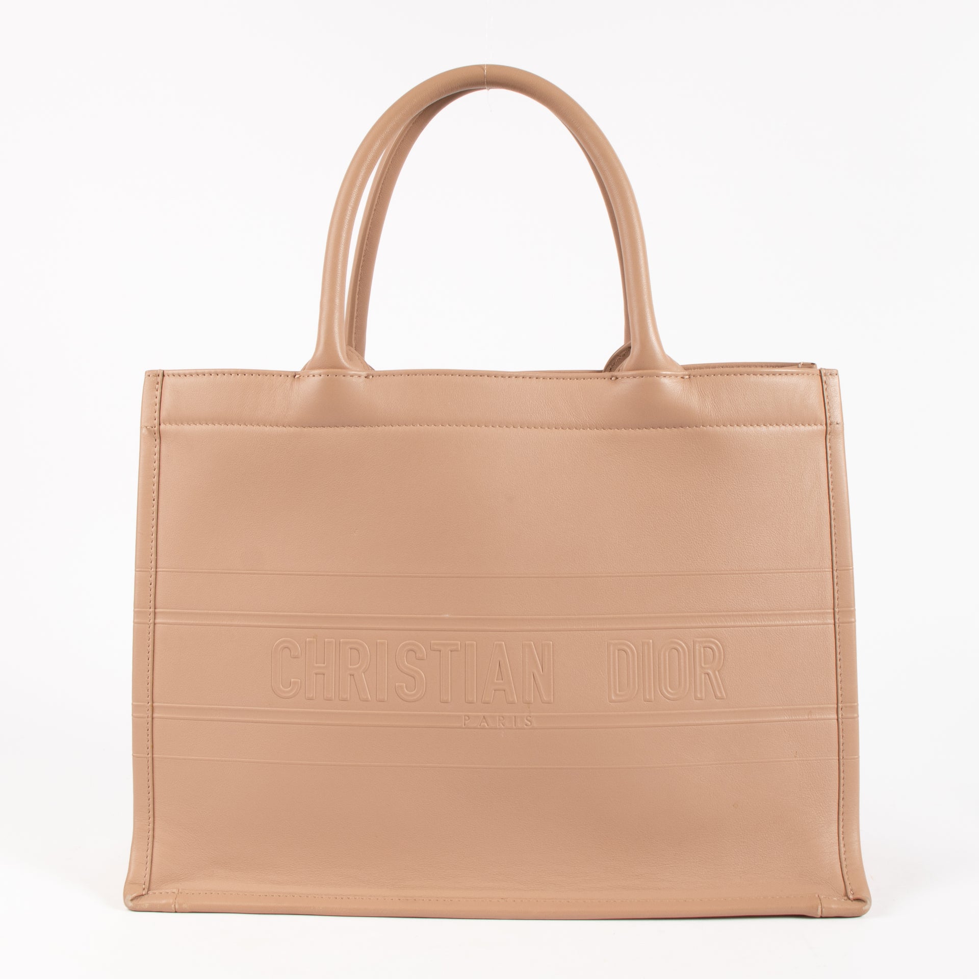 Christian Dior Nude Leather Medium Book Tote Bag