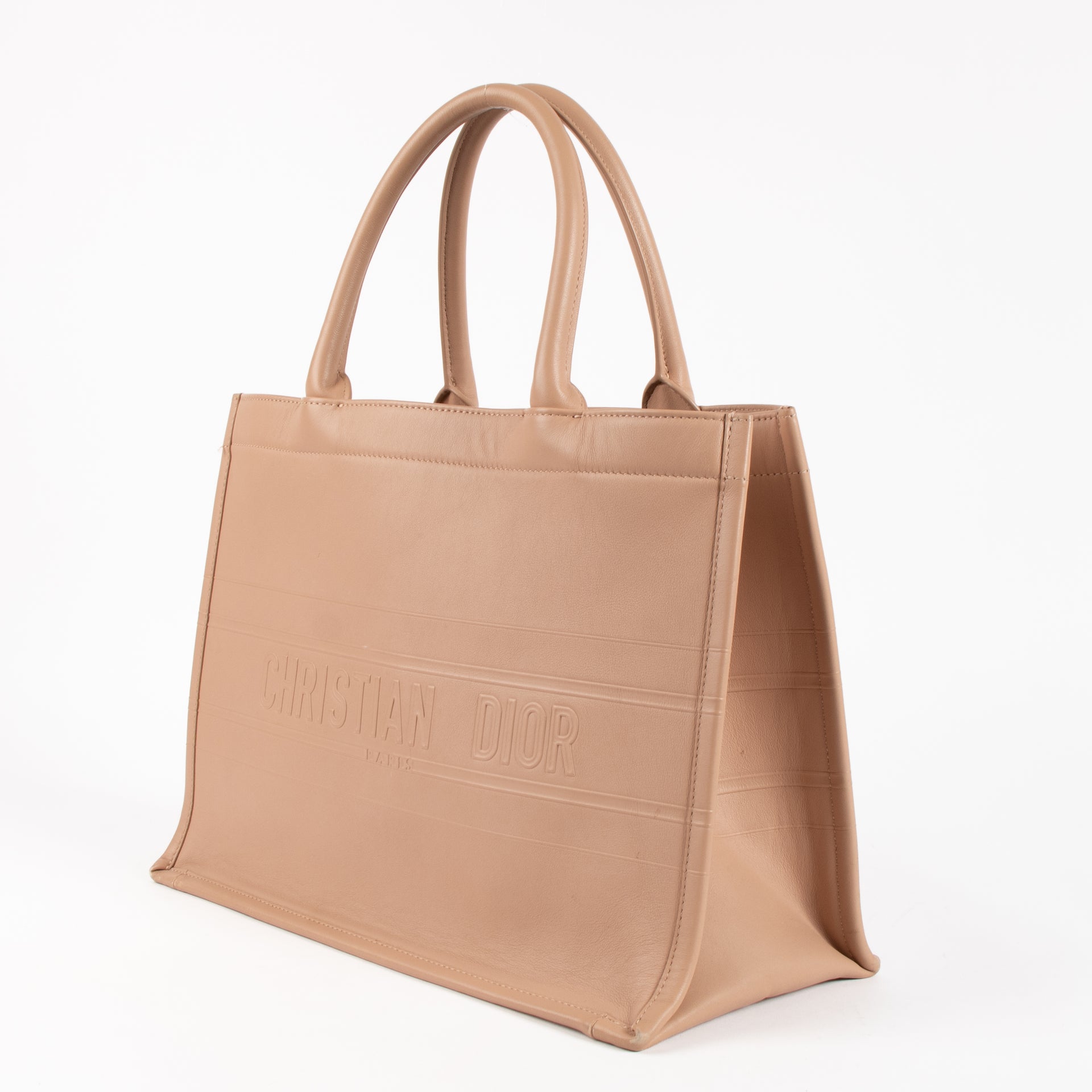 Christian Dior Nude Leather Medium Book Tote Bag