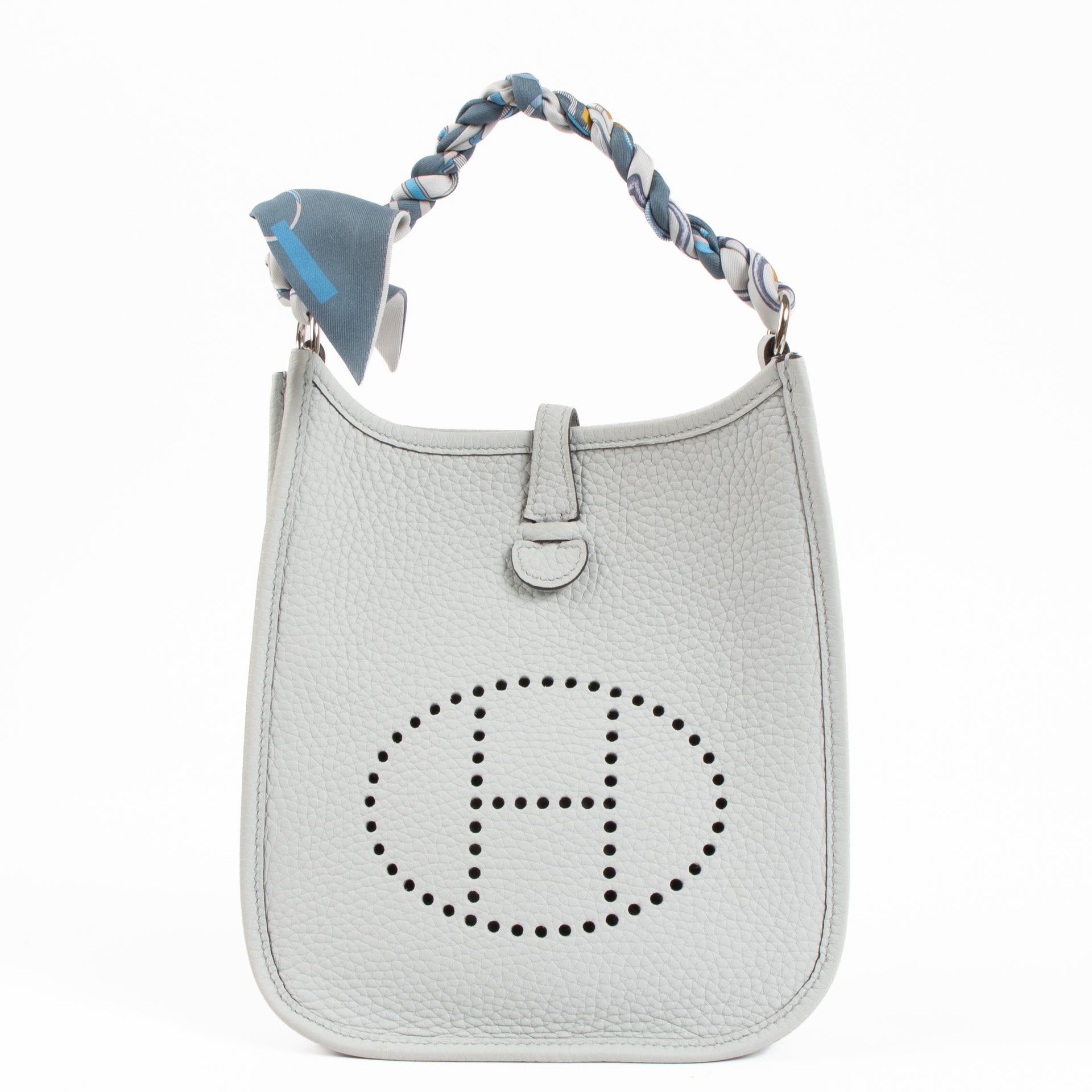 Hermès Evelyne 16 Bleu Pale/Gris Etain Clemence PHW
