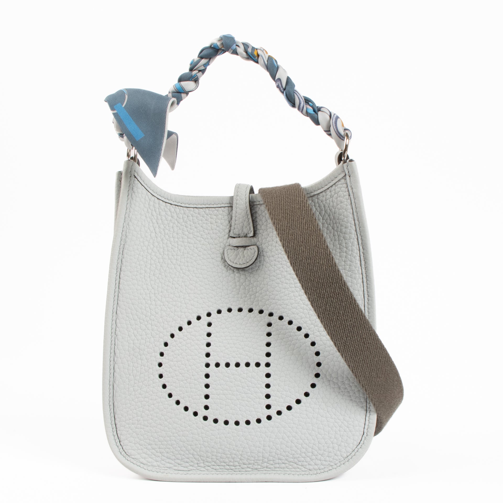 Hermès Evelyne 16 Bleu Pale/Gris Etain Clemence PHW