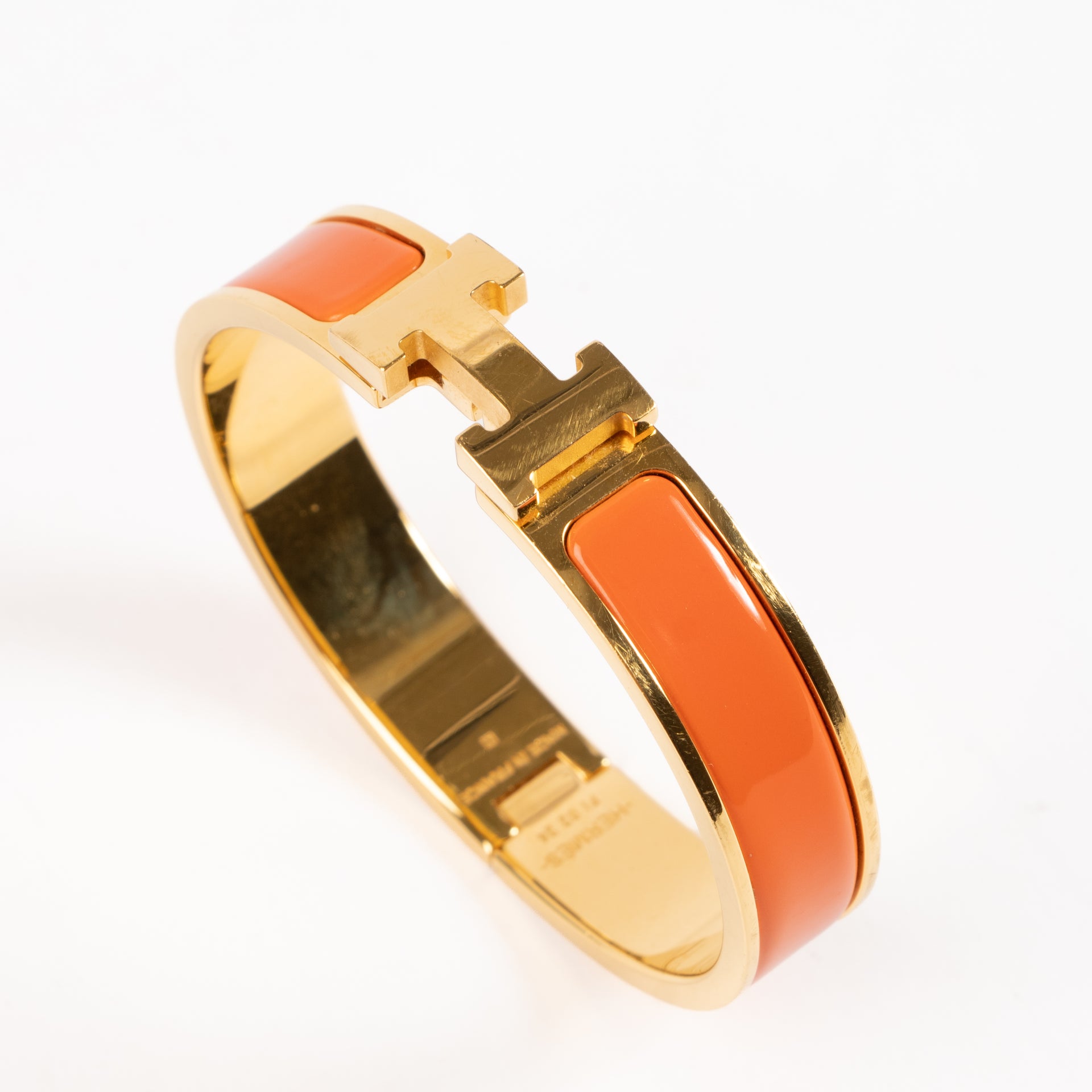 Hermès Orange Clic H Bracelet