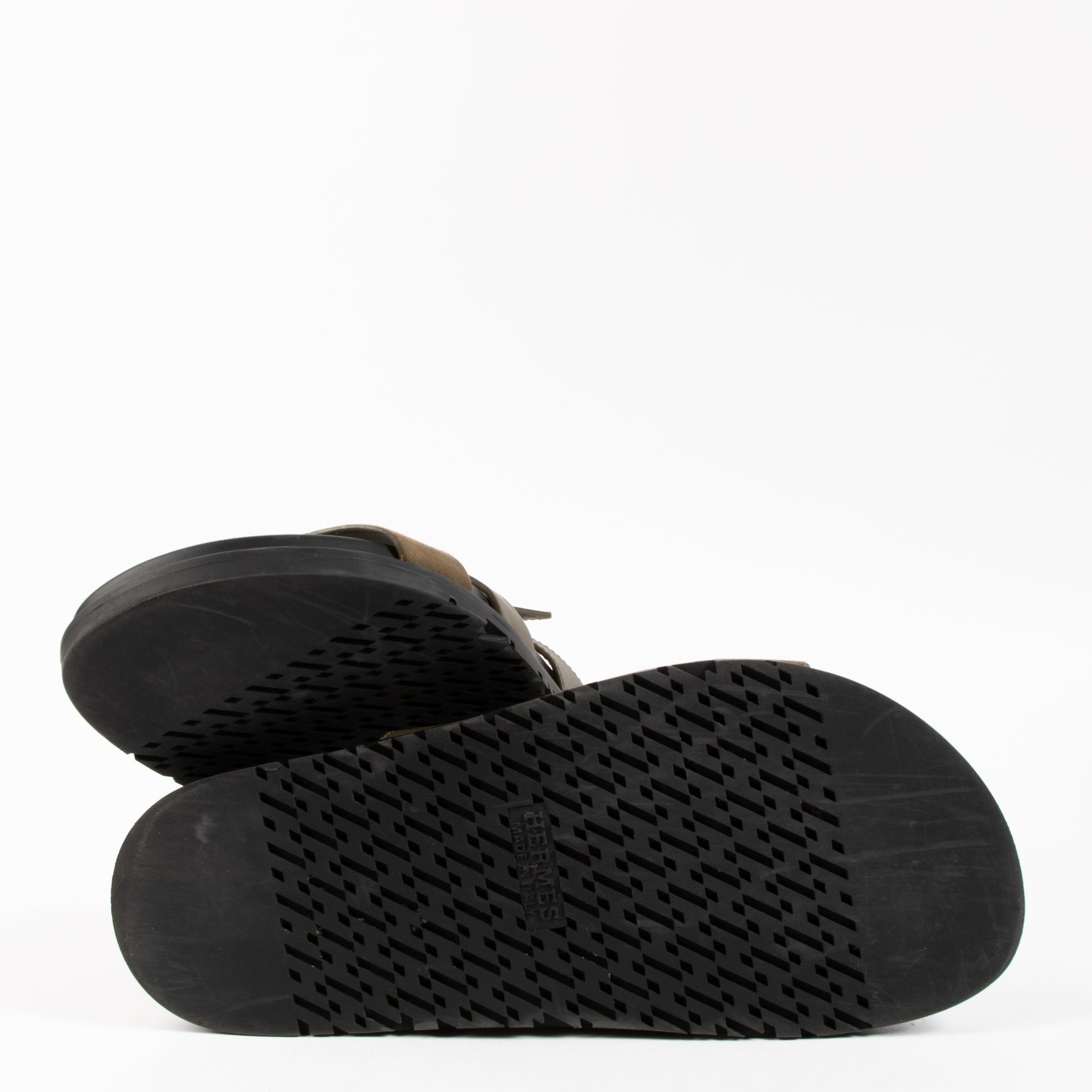 Hermes Vert Toundra Calfskin/Suede Chypre Sandals - Size 39