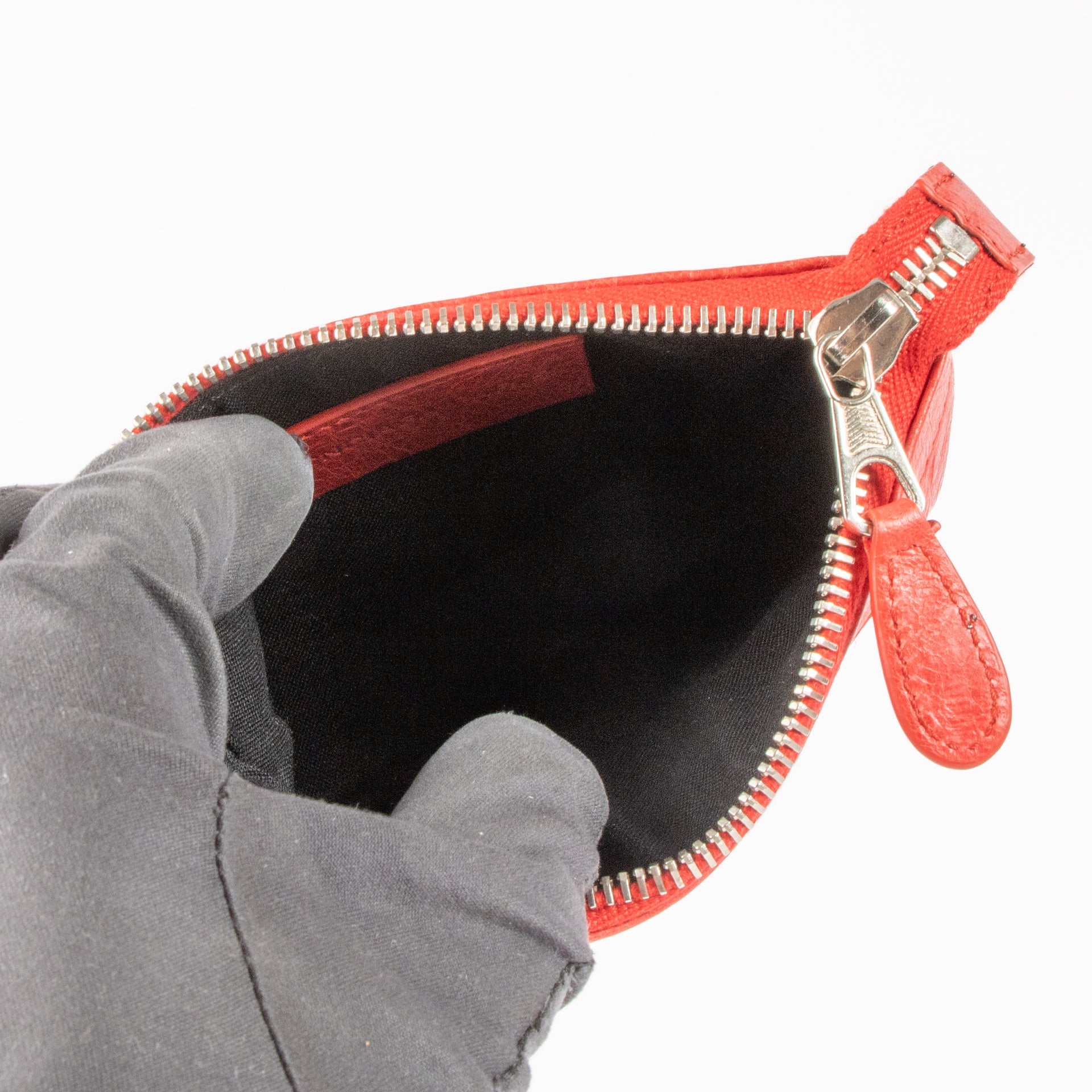 Balenciaga Red Arena City Zipped Card Holder Pouch