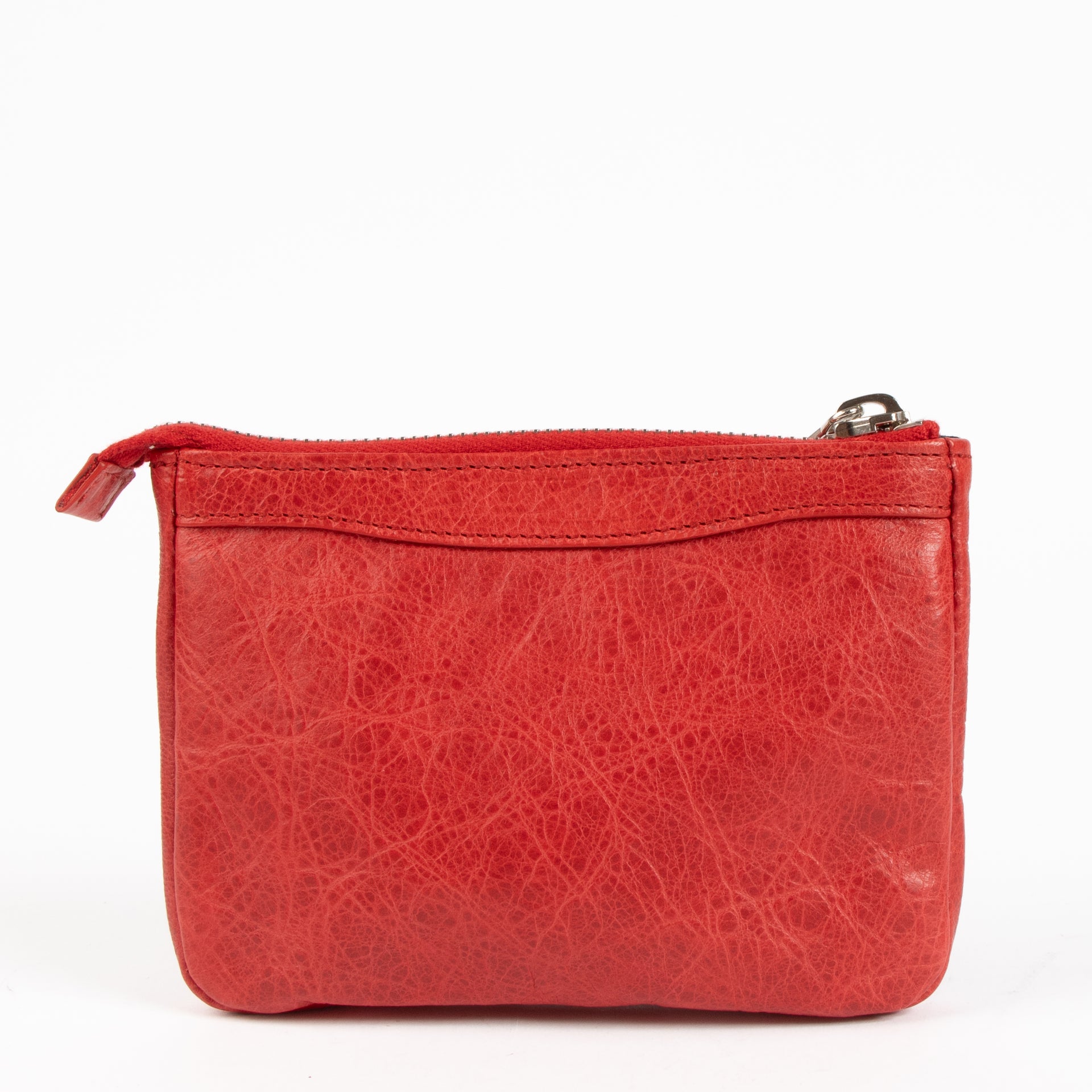 Balenciaga Red Arena City Zipped Card Holder Pouch