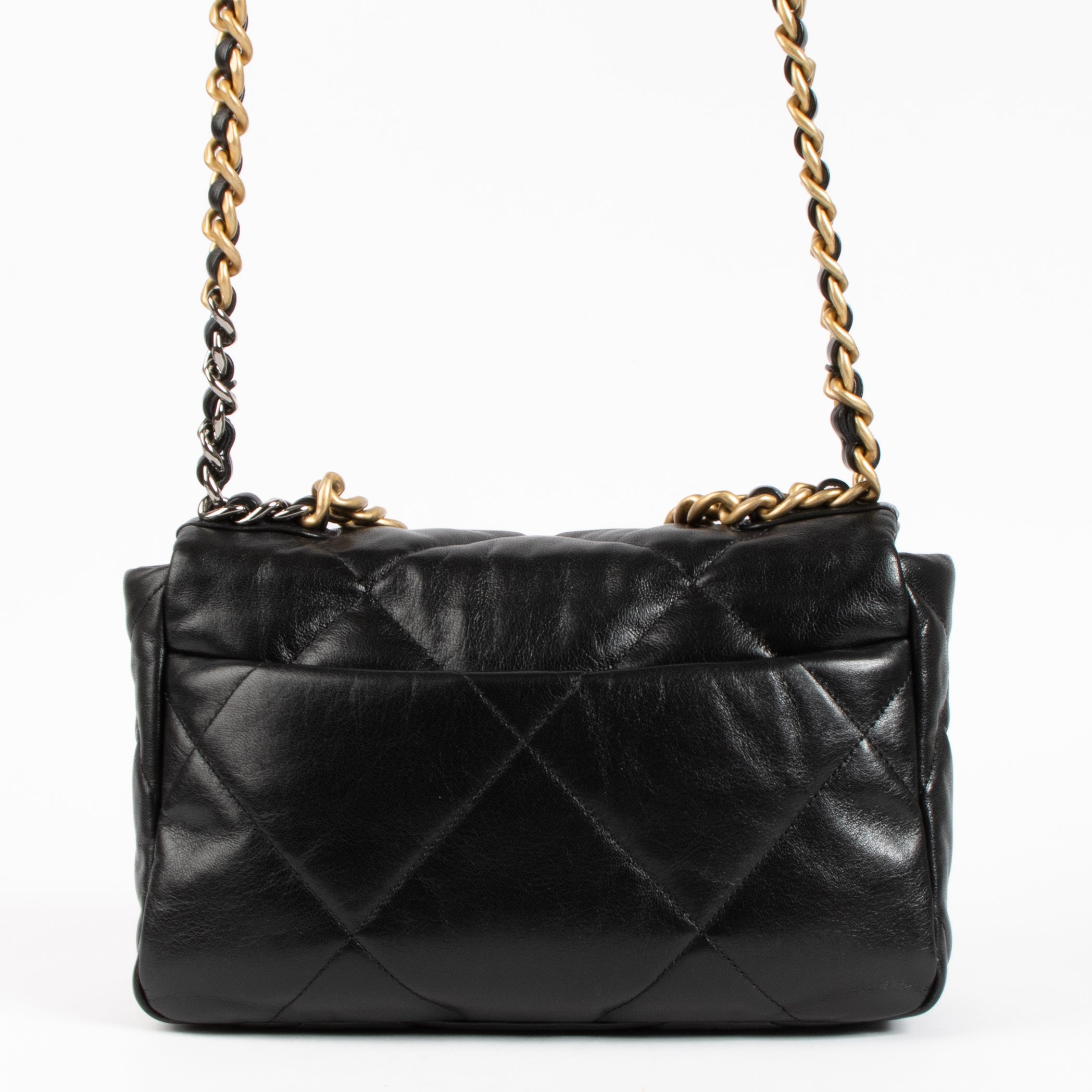 Chanel Black Goatskin Small Chanel 19 Bag – Labellov