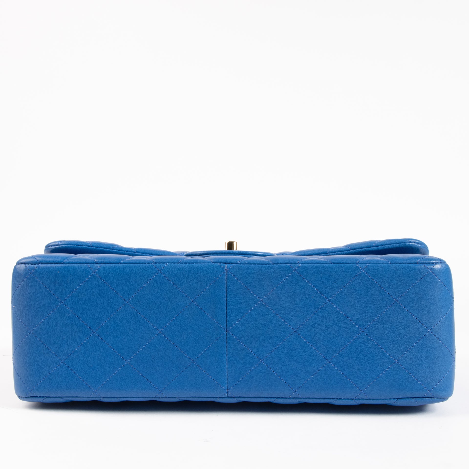 Chanel Blue Lambskin Large/Jumbo Classic Handbag