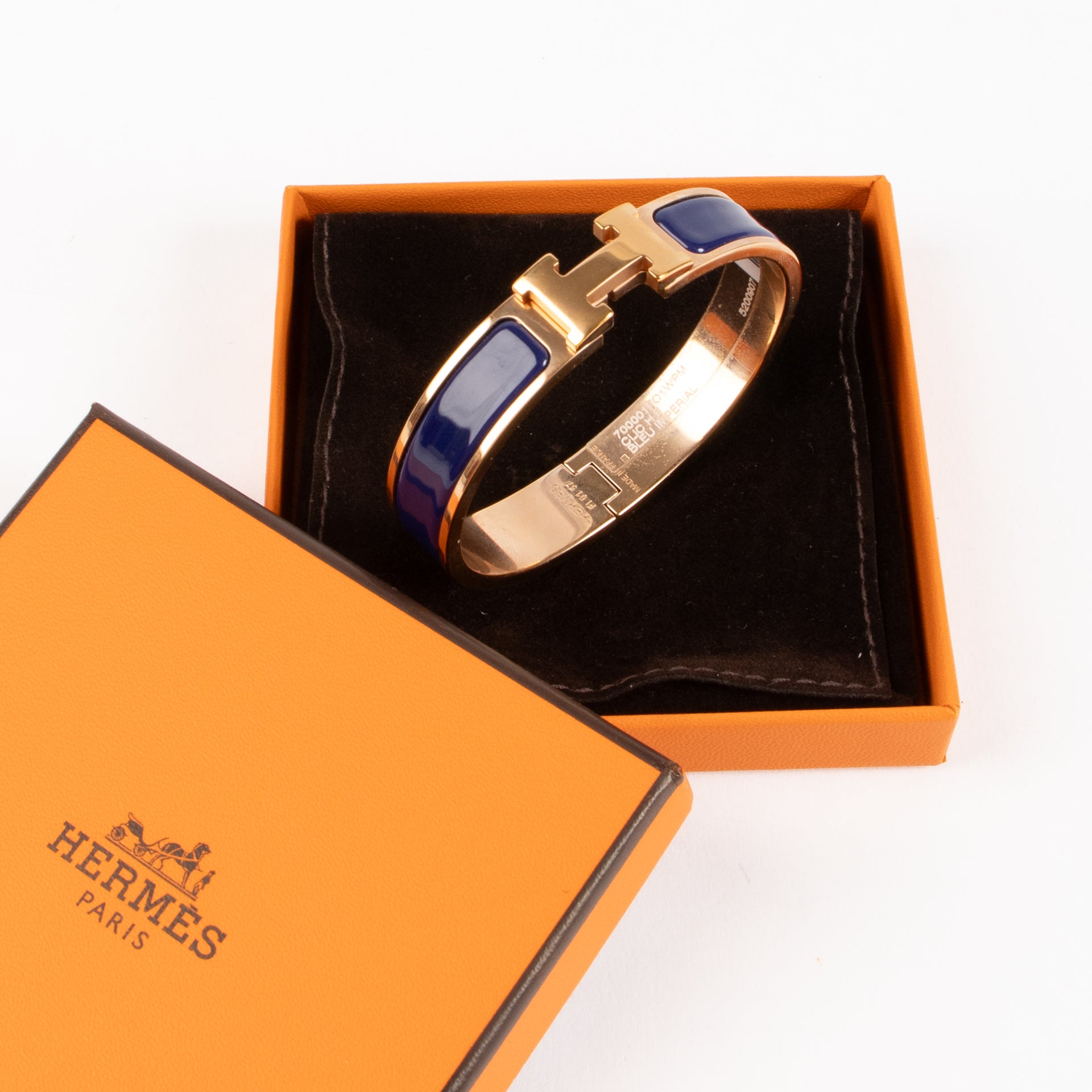 Shop the authentic Hermès Blue Impérial Clic H Bracelet on Labellov.com !