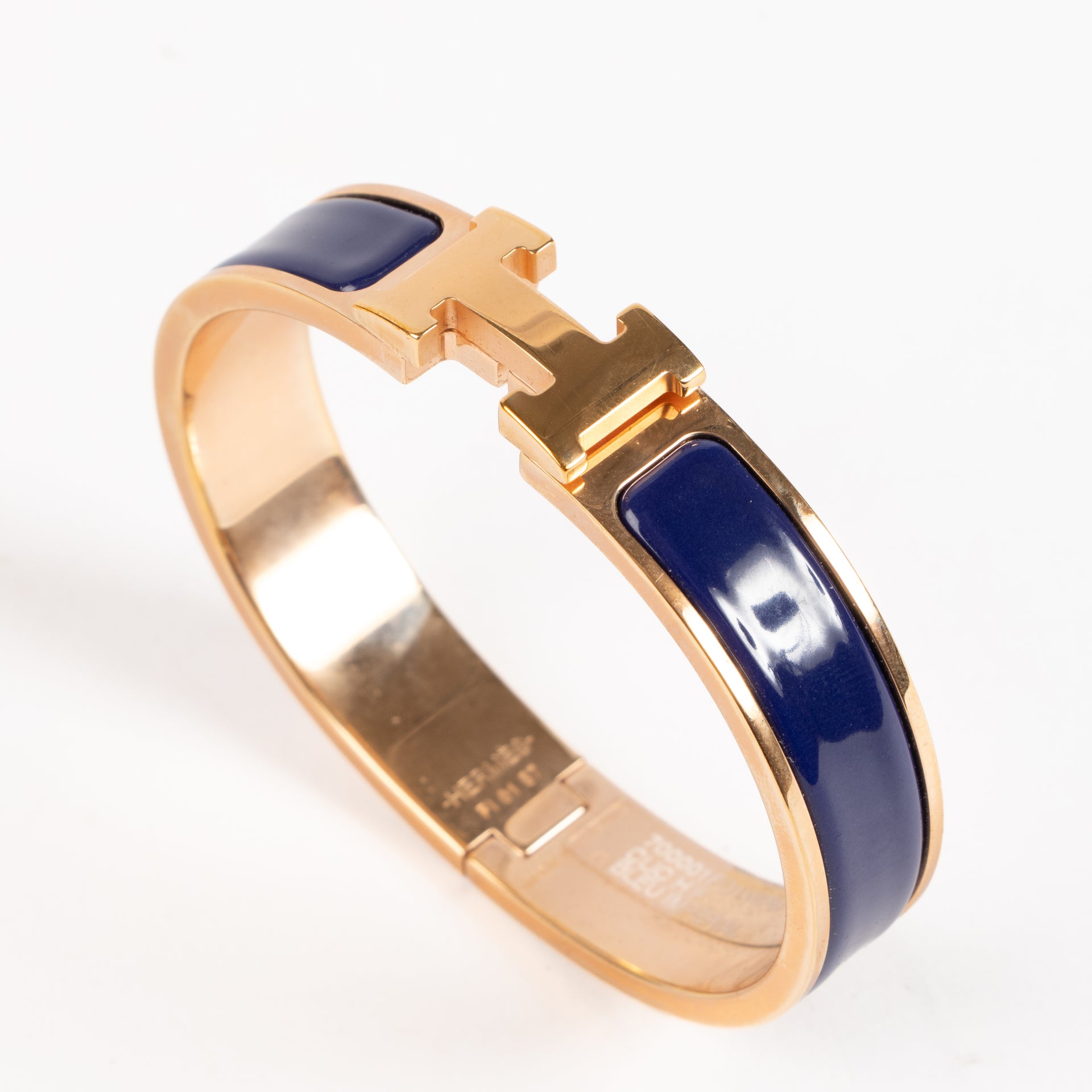 Shop the authentic Hermès Blue Impérial Clic H Bracelet on Labellov.com !