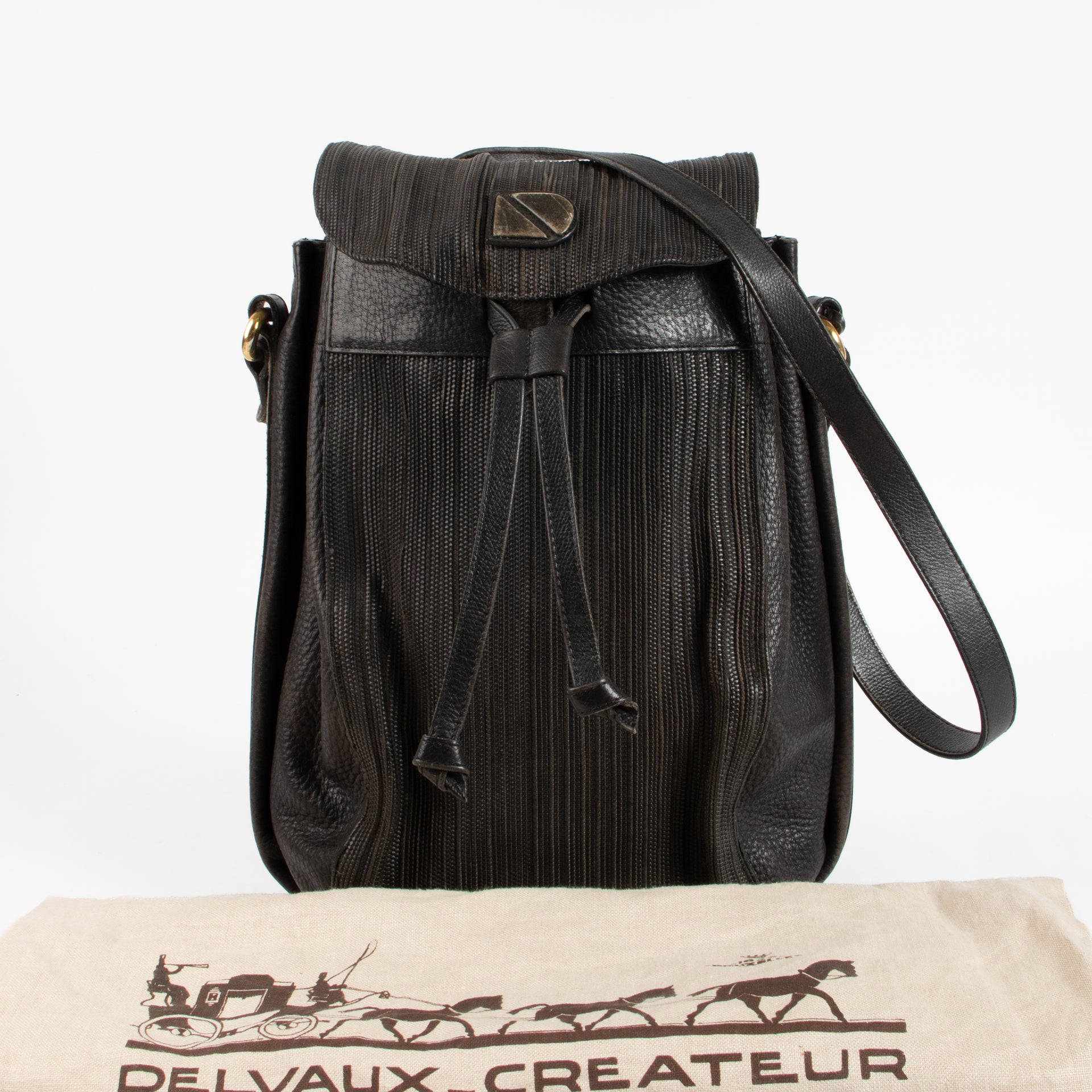 Delvaux Black Toile de Cuir Shoulder Bag