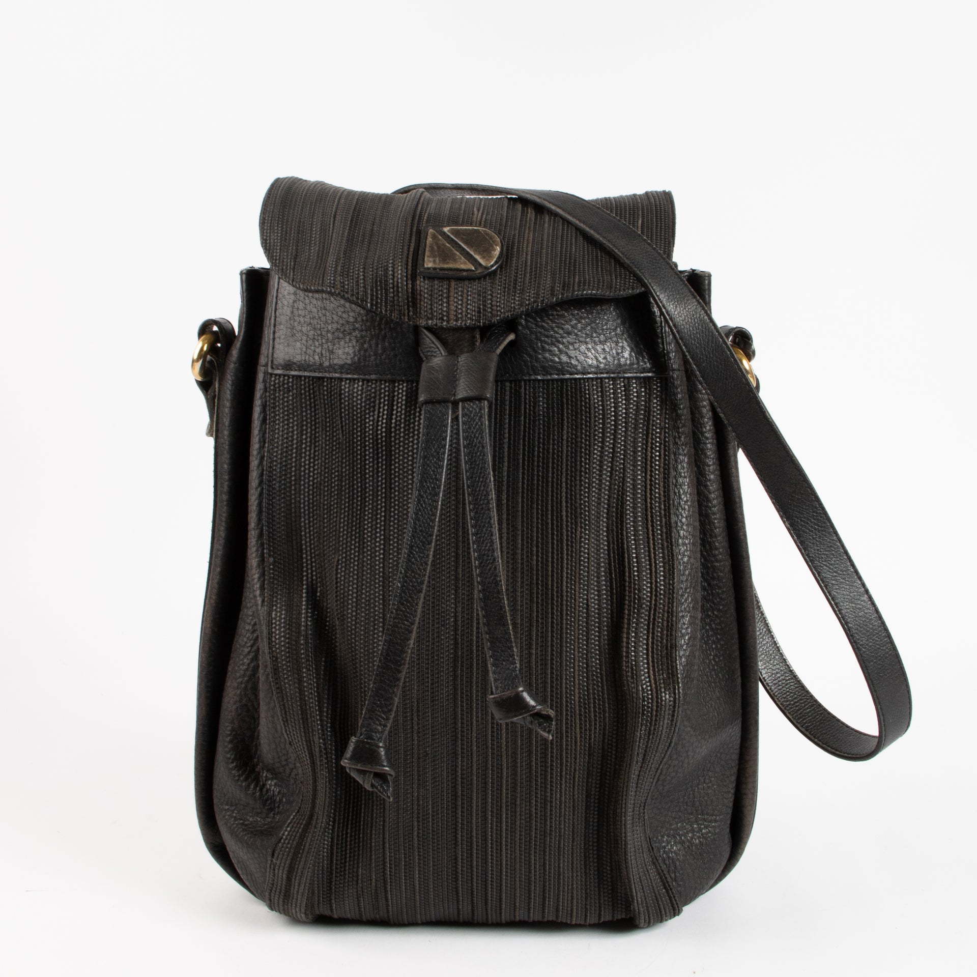 Delvaux Black Toile de Cuir Shoulder Bag