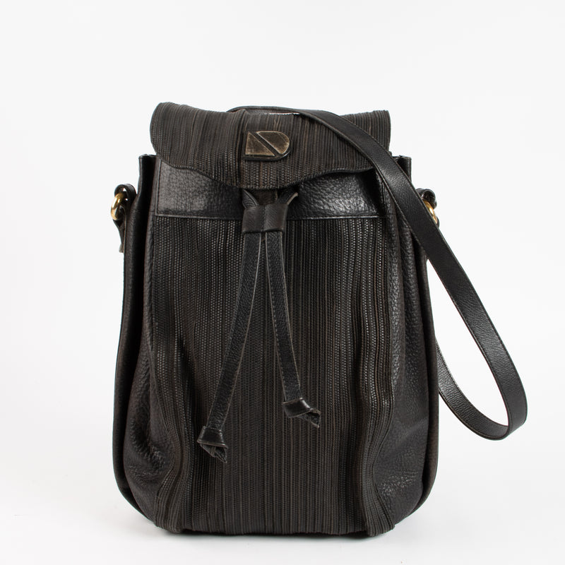 Delvaux Black Toile de Cuir Shoulder Bag