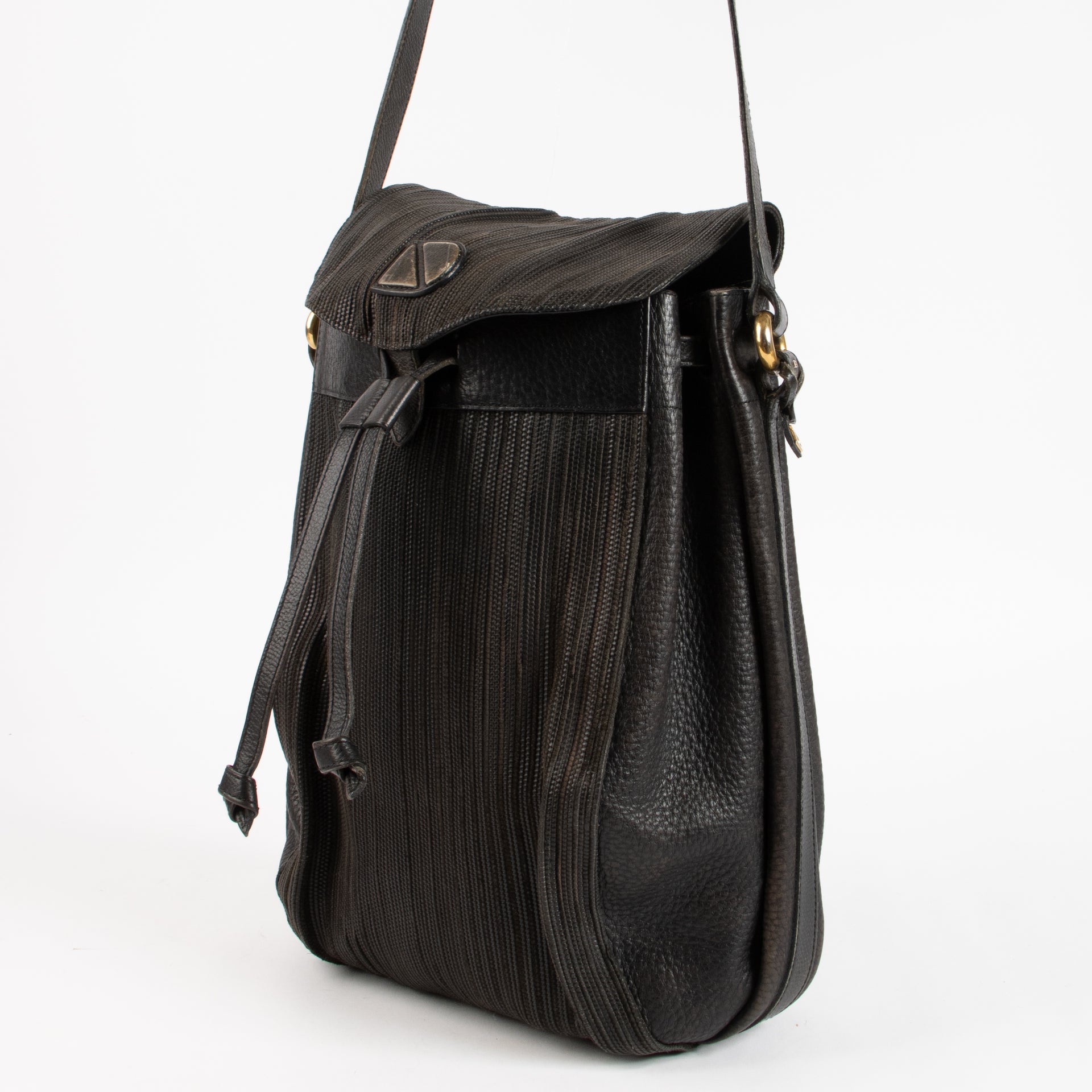 Delvaux Black Toile de Cuir Shoulder Bag