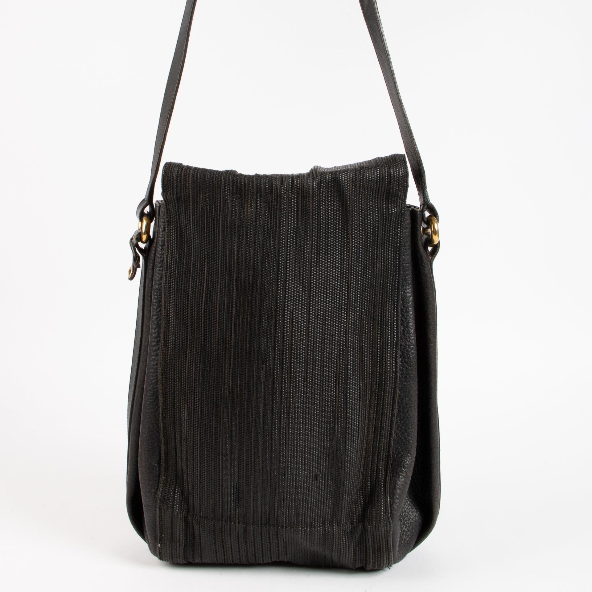 Delvaux Black Toile de Cuir Shoulder Bag