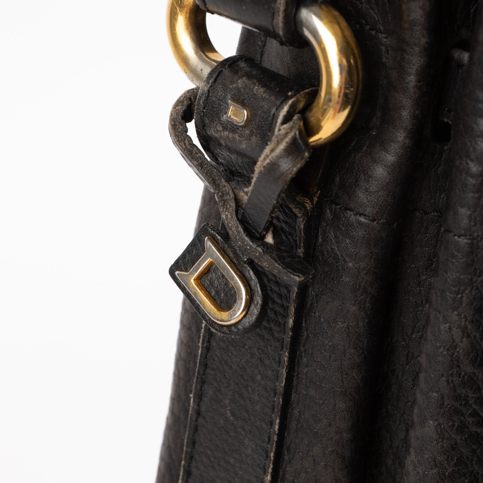 Delvaux Black Toile de Cuir Shoulder Bag