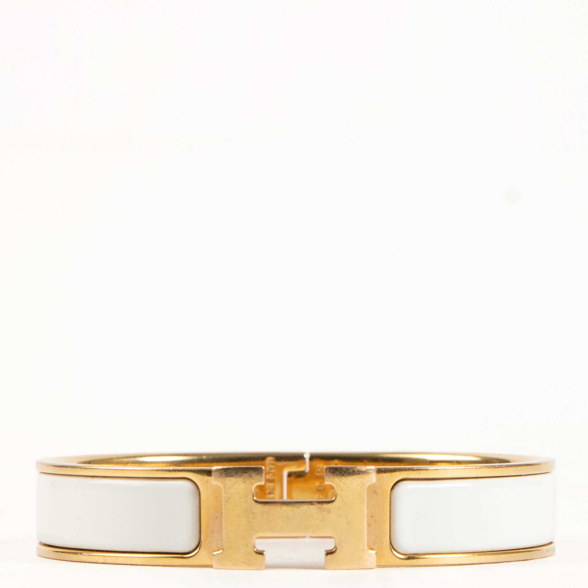 Hermès White Clic H Bracelet