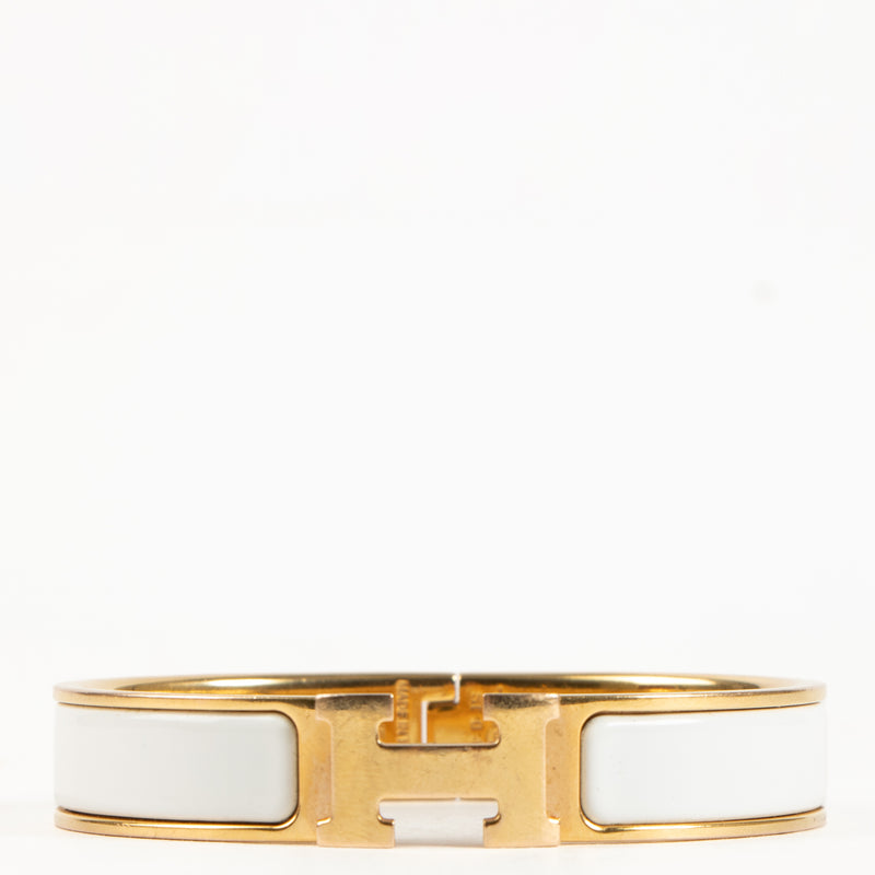 Hermès White Clic H Bracelet