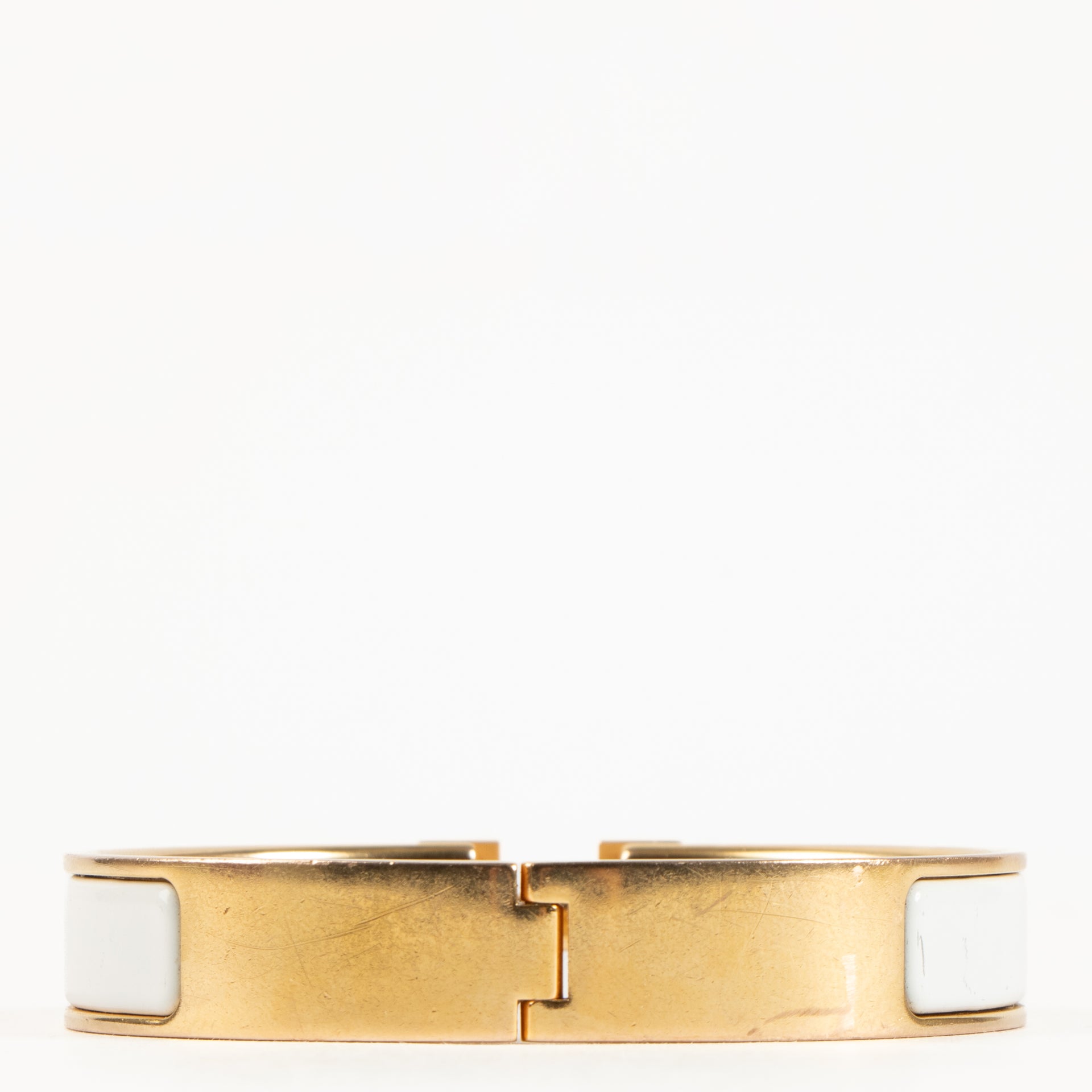 Hermès White Clic H Bracelet