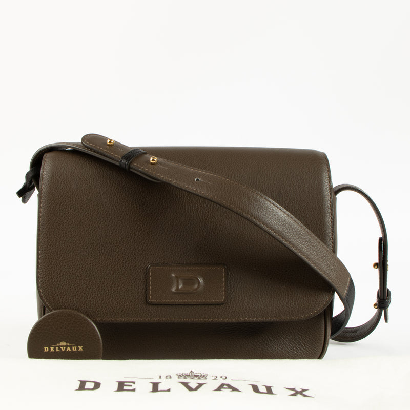 Shop the authentic Delvaux Brown Leather Small Messenger Bag on Labellov.com !